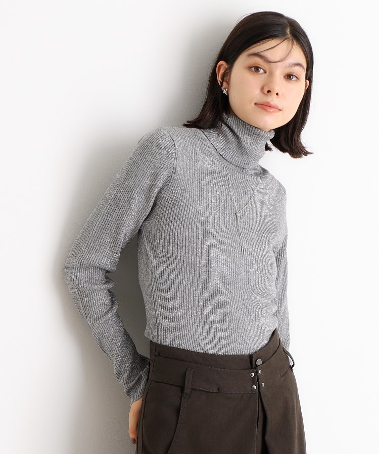 ザ ショップ ティーケー（ウィメン）(THE SHOP TK(Women))の【＠BAILA掲載】リブタートル/選べる8種類アソート8/洗える ラメ×グレー(412)