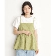 ザ ショップ ティーケー（ウィメン）(THE SHOP TK(Women))の【ヒルナンデス！で紹介】【2点セット】バルーンキャミ×Tシャツ/洗える グリーン(025)