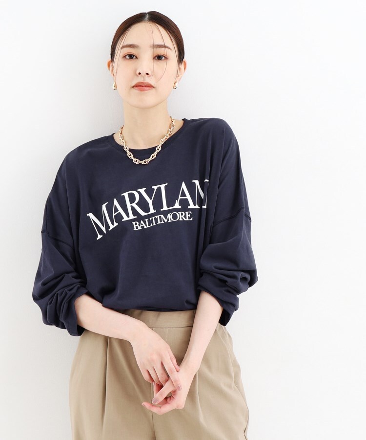 ザ ショップ ティーケー（ウィメン）(THE SHOP TK(Women))のルーズシルエットロゴTシャツ【洗える】12