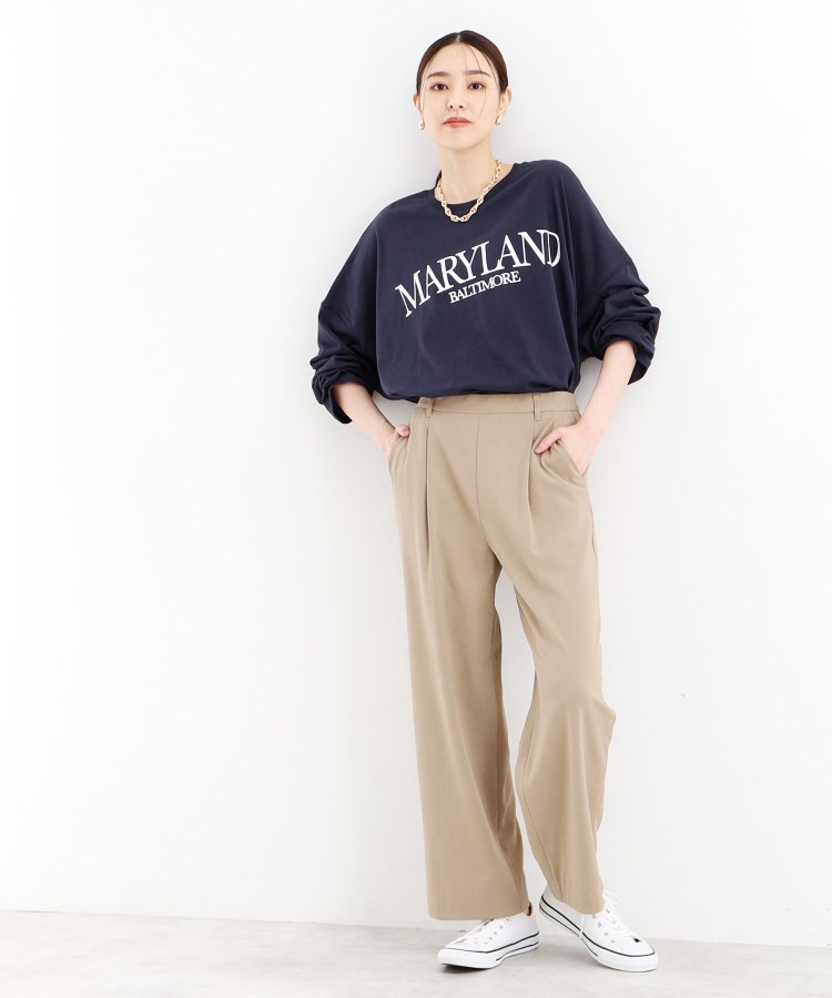 ザ ショップ ティーケー（ウィメン）(THE SHOP TK(Women))のルーズシルエットロゴTシャツ【洗える】14