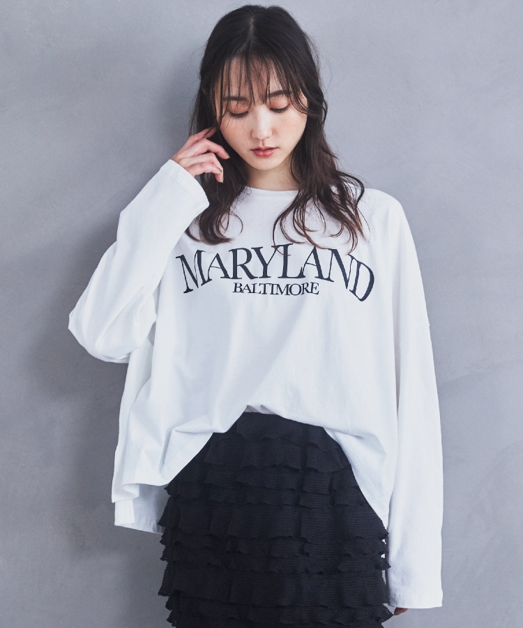ザ ショップ ティーケー（ウィメン）(THE SHOP TK(Women))のルーズシルエットロゴTシャツ【洗える】2