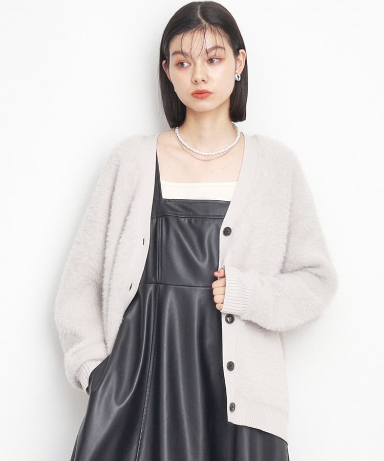 ザ ショップ ティーケー（ウィメン）(THE SHOP TK(Women))の【ライトアウター】フェザーVネックカーディガン/洗える9