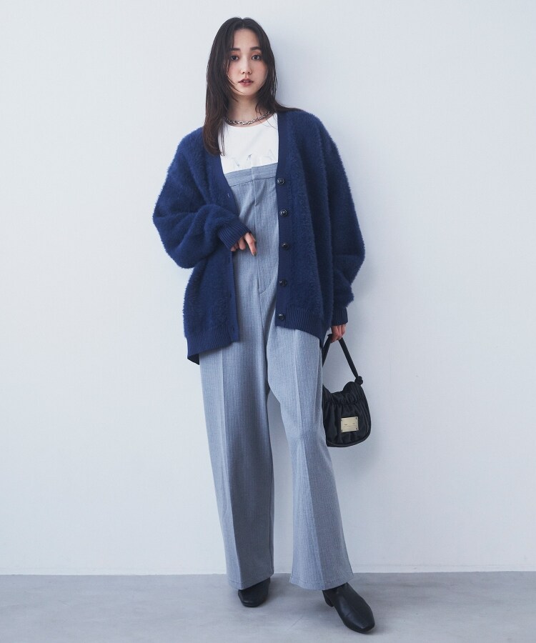 ザ ショップ ティーケー（ウィメン）(THE SHOP TK(Women))の【ライトアウター】フェザーVネックカーディガン/洗える4