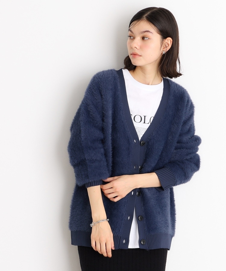 ザ ショップ ティーケー（ウィメン）(THE SHOP TK(Women))の【ライトアウター】フェザーVネックカーディガン/洗える18