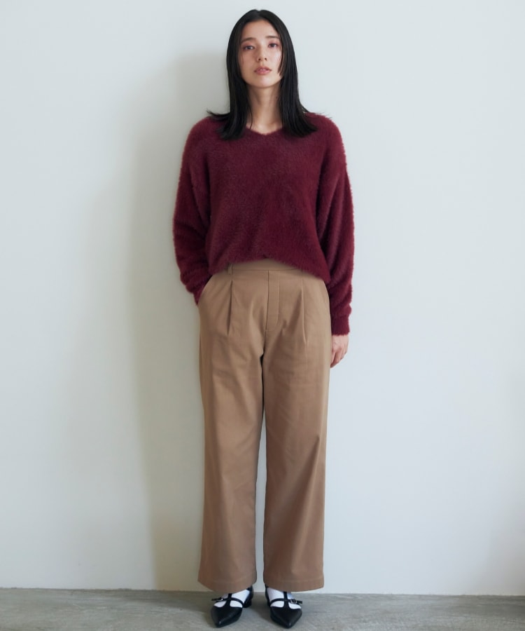 ザ ショップ ティーケー（ウィメン）(THE SHOP TK(Women))の【ラクでキレイ】ハイパーストレッチ裏起毛ワイドパンツ/洗える2