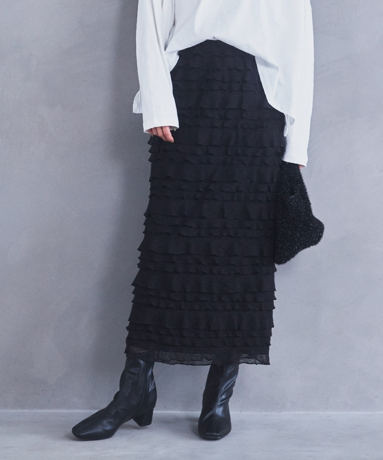 ザ ショップ ティーケー（ウィメン）(THE SHOP TK(Women))の【ヒルナンデス！で紹介】フリルナロースカート/洗える1