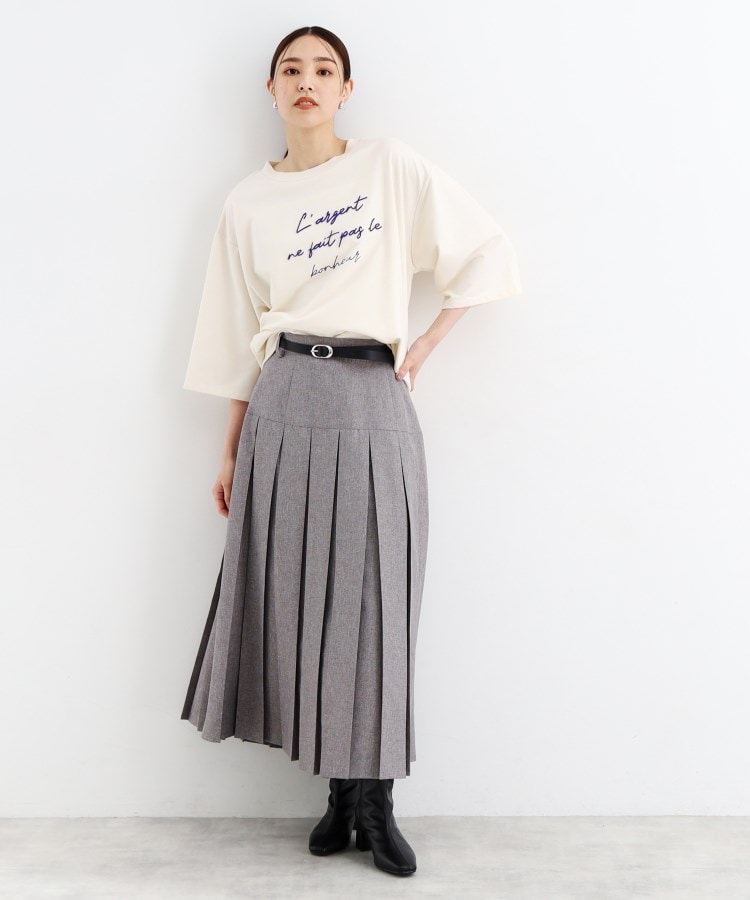 ザ ショップ ティーケー（ウィメン）(THE SHOP TK(Women))の【リラクシー/チュニック丈】6分袖裏毛刺繍プルオーバー/洗える3