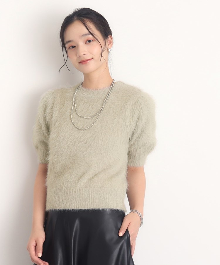 ザ ショップ ティーケー（ウィメン）(THE SHOP TK(Women))の【ヒルナンデス！で紹介】ふわふわフェザーニット /５分袖/腕周りカバー/洗える グレージュ(050)