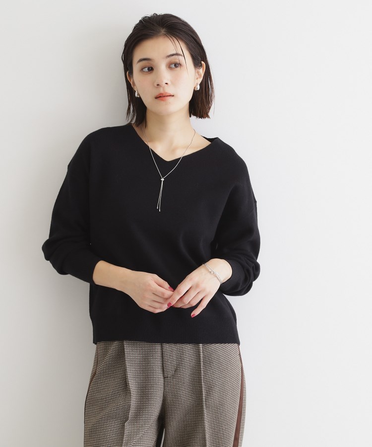 ザ ショップ ティーケー（ウィメン）(THE SHOP TK(Women))の【毛玉になりにくい／静電気防止】Vネックニット／洗える10