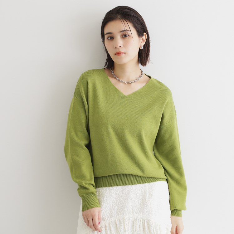ザ ショップ ティーケー（ウィメン）(THE SHOP TK(Women))の【毛玉になりにくい／静電気防止】Vネックニット／洗える ニット/セーター