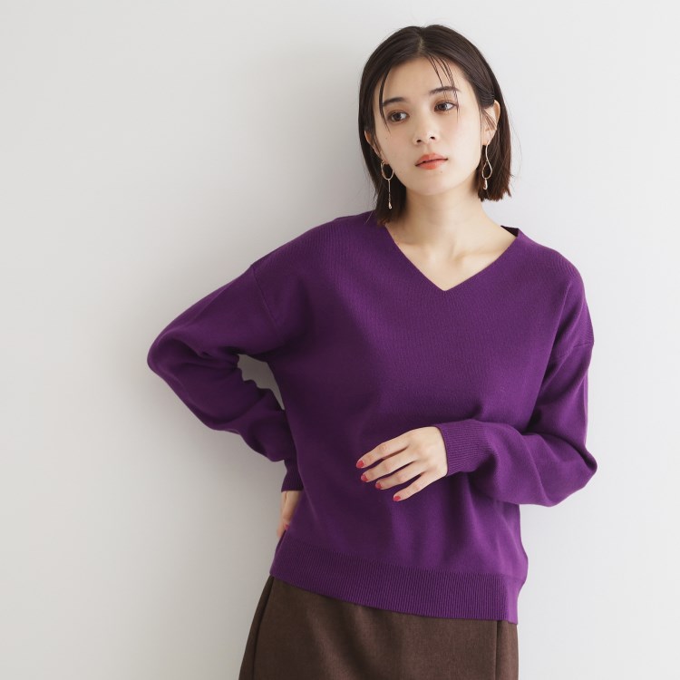 ザ ショップ ティーケー（ウィメン）(THE SHOP TK(Women))の【毛玉になりにくい／静電気防止】Vネックニット／洗える ニット/セーター