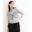 ザ ショップ ティーケー（ウィメン）(THE SHOP TK(Women))の【大人チュール使い】5分袖チュール切替ニット/洗える5