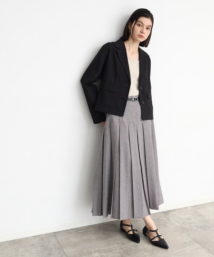 ザ ショップ ティーケー（ウィメン）(THE SHOP TK(Women))の【軽い/洗える/セットアップ可】フラップポケットショートジャケット7