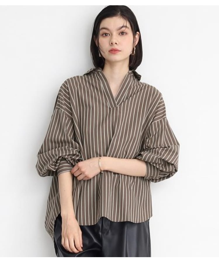 ザ ショップ ティーケー（ウィメン）(THE SHOP TK(Women))の【＠BAILA掲載】バックシャーリングシャツ/魅せる体形カバー服/洗える/ヒルナンデス！で紹介！ トープ(354)