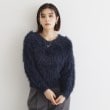 ザ ショップ ティーケー（ウィメン）(THE SHOP TK(Women))の【＠BAILA掲載】【前後2WAY】クリアフェザーニット/洗える ネイビー(094)