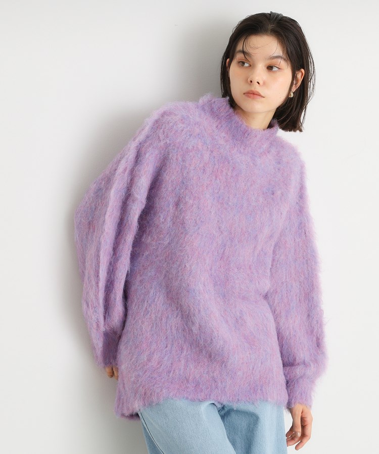 ザ ショップ ティーケー（ウィメン）(THE SHOP TK(Women))の【＠BAILA掲載】mixシャギーハイネックミドル/洗える ラベンダー(080)