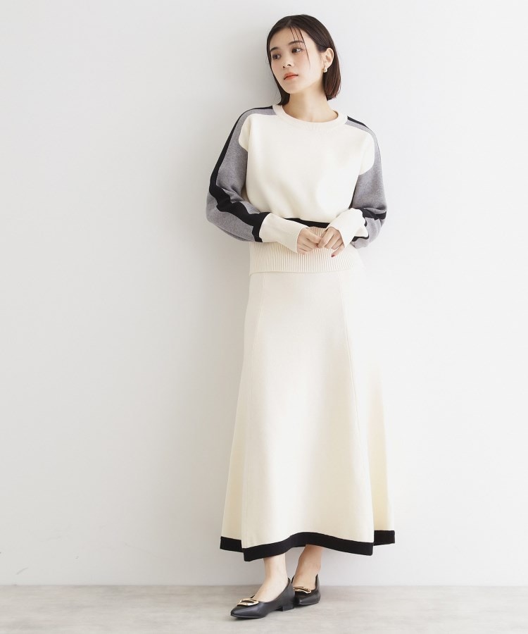 ザ ショップ ティーケー（ウィメン）(THE SHOP TK(Women))の【上下セットアイテム】配色ニットセットアップ/洗える1