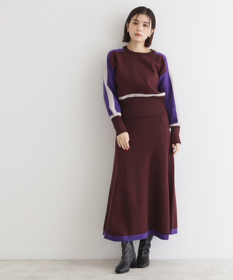 ザ ショップ ティーケー（ウィメン）(THE SHOP TK(Women))の【上下セットアイテム】配色ニットセットアップ/洗える16