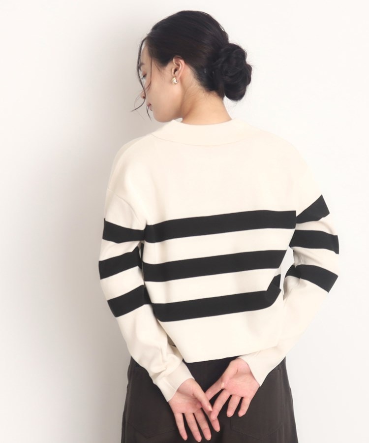 ザ ショップ ティーケー（ウィメン）(THE SHOP TK(Women))のボーダーポロニット【洗える】3
