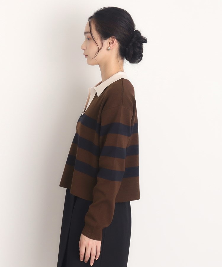 ザ ショップ ティーケー（ウィメン）(THE SHOP TK(Women))のボーダーポロニット【洗える】10