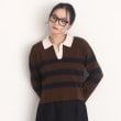 ザ ショップ ティーケー（ウィメン）(THE SHOP TK(Women))のボーダーポロニット【洗える】 ネイビー(394)