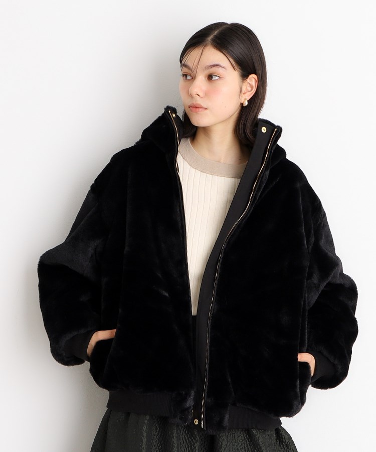 ザ ショップ ティーケー（ウィメン）(THE SHOP TK(Women))の【2WAY/洗えるアウター】MA1&ファーリバーシブルブルゾン48