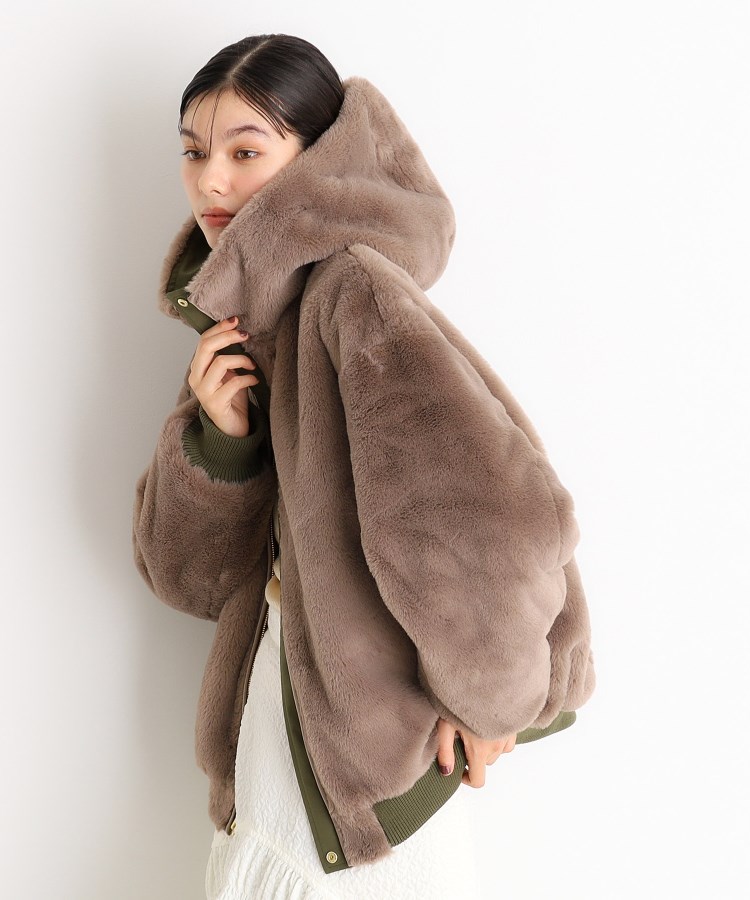 ザ ショップ ティーケー（ウィメン）(THE SHOP TK(Women))の【2WAY/洗えるアウター】MA1&ファーリバーシブルブルゾン28