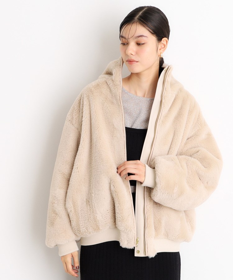 ザ ショップ ティーケー（ウィメン）(THE SHOP TK(Women))の【2WAY/洗えるアウター】MA1&ファーリバーシブルブルゾン40