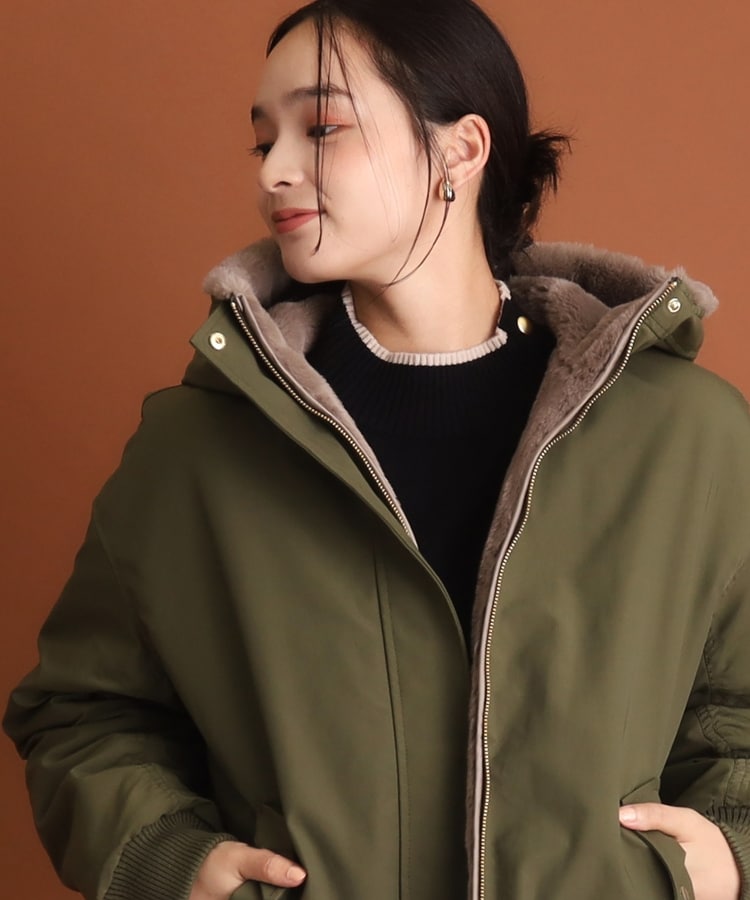 ザ ショップ ティーケー（ウィメン）(THE SHOP TK(Women))の【2WAY/洗えるアウター】MA1&ファーリバーシブルブルゾン15