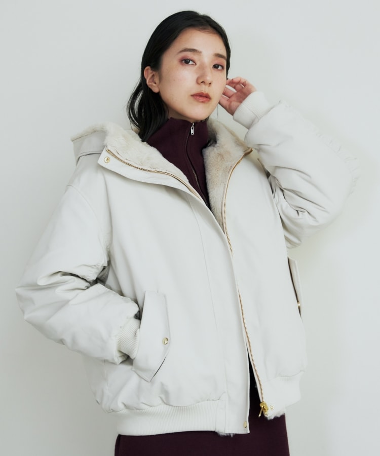 ザ ショップ ティーケー（ウィメン）(THE SHOP TK(Women))の【2WAY/洗えるアウター】MA1&ファーリバーシブルブルゾン7