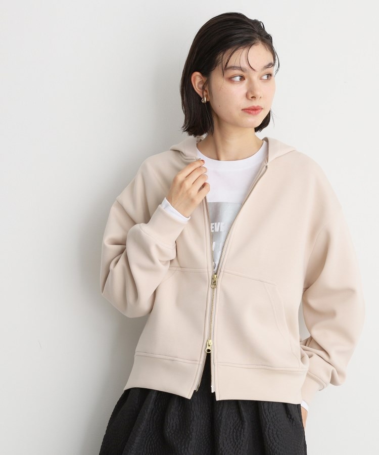 ザ ショップ ティーケー（ウィメン）(THE SHOP TK(Women))の【ダブルジップ】ダンボールフードジップパーカー/洗える1