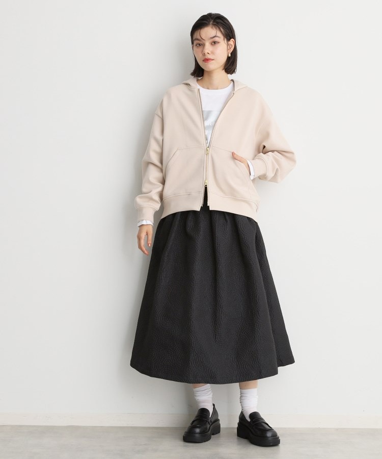 ザ ショップ ティーケー（ウィメン）(THE SHOP TK(Women))の【ダブルジップ】ダンボールフードジップパーカー/洗える2