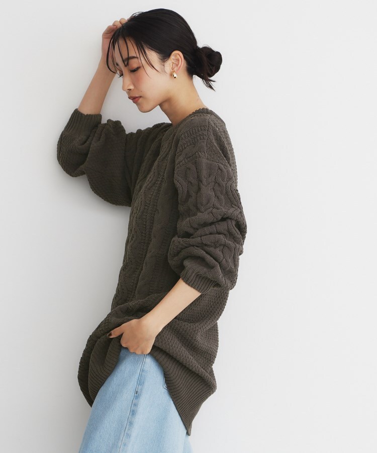 ザ ショップ ティーケー（ウィメン）(THE SHOP TK(Women))のマットモールケーブルチュニック【洗える】13