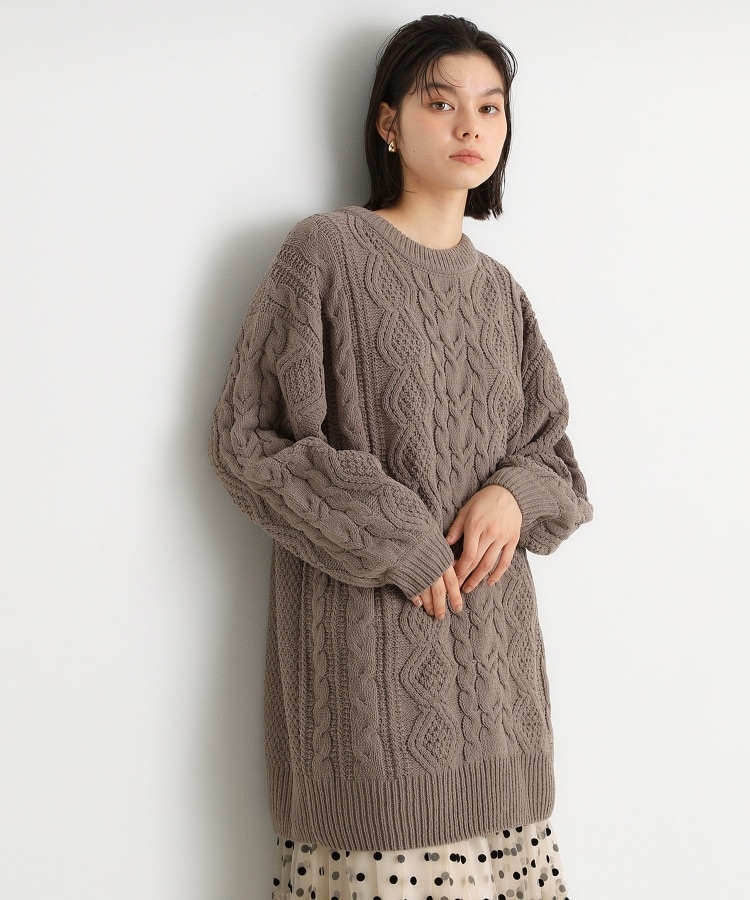 ザ ショップ ティーケー（ウィメン）(THE SHOP TK(Women))のマットモールケーブルチュニック【洗える】3