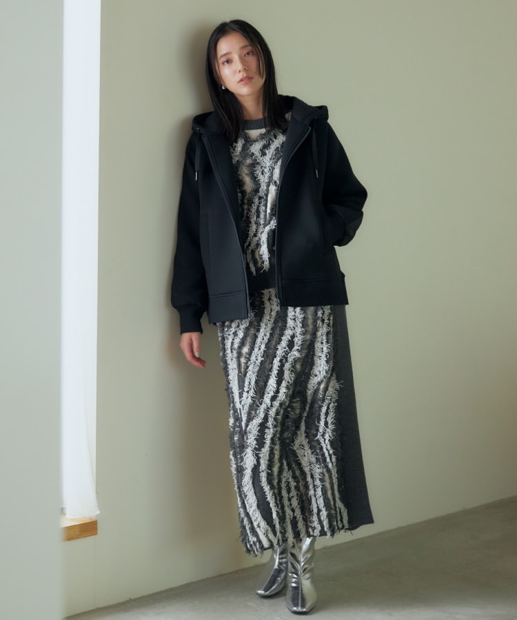 ザ ショップ ティーケー（ウィメン）(THE SHOP TK(Women))の【セットアップ可】フリンジニットスカート/洗える1