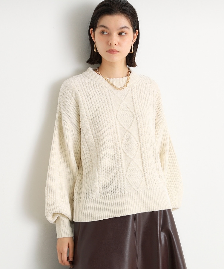 ザ ショップ ティーケー（ウィメン）(THE SHOP TK(Women))のラメケーブルモールニット【洗える】2