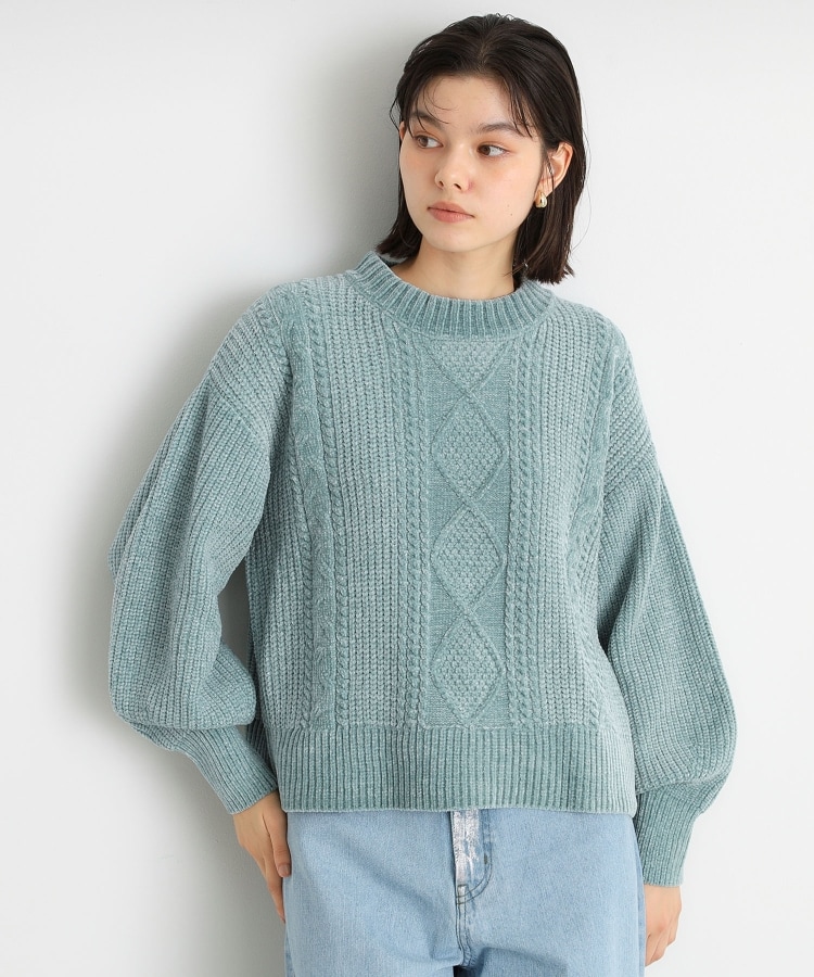 ザ ショップ ティーケー（ウィメン）(THE SHOP TK(Women))のラメケーブルモールニット【洗える】 ミントグリーン(021)
