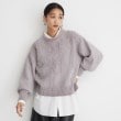 ザ ショップ ティーケー（ウィメン）(THE SHOP TK(Women))のラメケーブルモールニット【洗える】 ライトグレー(011)