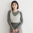 ザ ショップ ティーケー（ウィメン）(THE SHOP TK(Women))の【＠BAILA掲載】ふわふわビスチェ×フレア袖ニット/セットアイテム チャコールグレー(014)