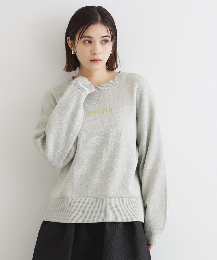 ザ ショップ ティーケー（ウィメン）(THE SHOP TK(Women))のラメジャカードロゴニット グレー(012)