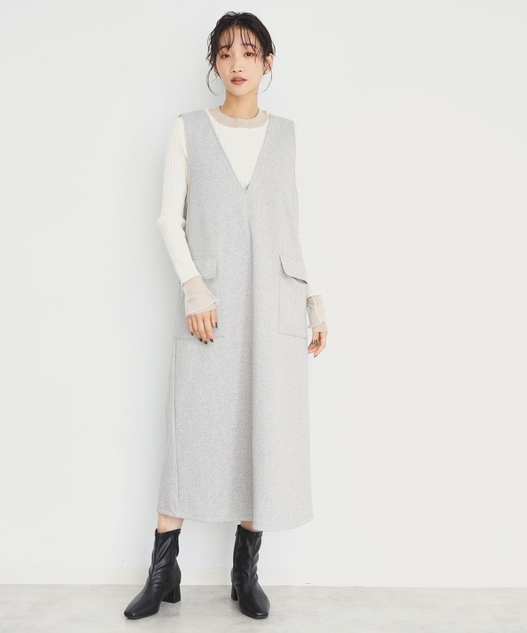 ザ ショップ ティーケー（ウィメン）(THE SHOP TK(Women))のアソート柄Vネックジャンスカ/洗える3