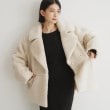 ザ ショップ ティーケー（ウィメン）(THE SHOP TK(Women))のマシュマロボア素材切替Ｐコート ライトベージュ(051)