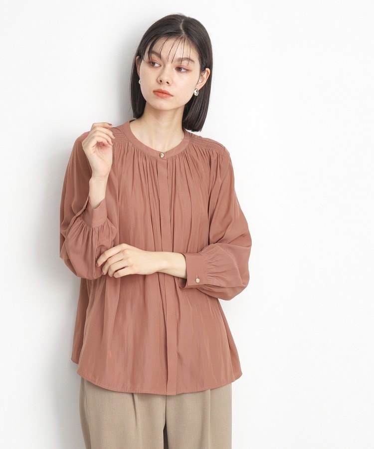 ザ ショップ ティーケー（ウィメン）(THE SHOP TK(Women))の【ヒルナンデス！で紹介】ヒヨクギャザーブラウス /通勤/セレモニー/洗濯機OK ピンク(071)