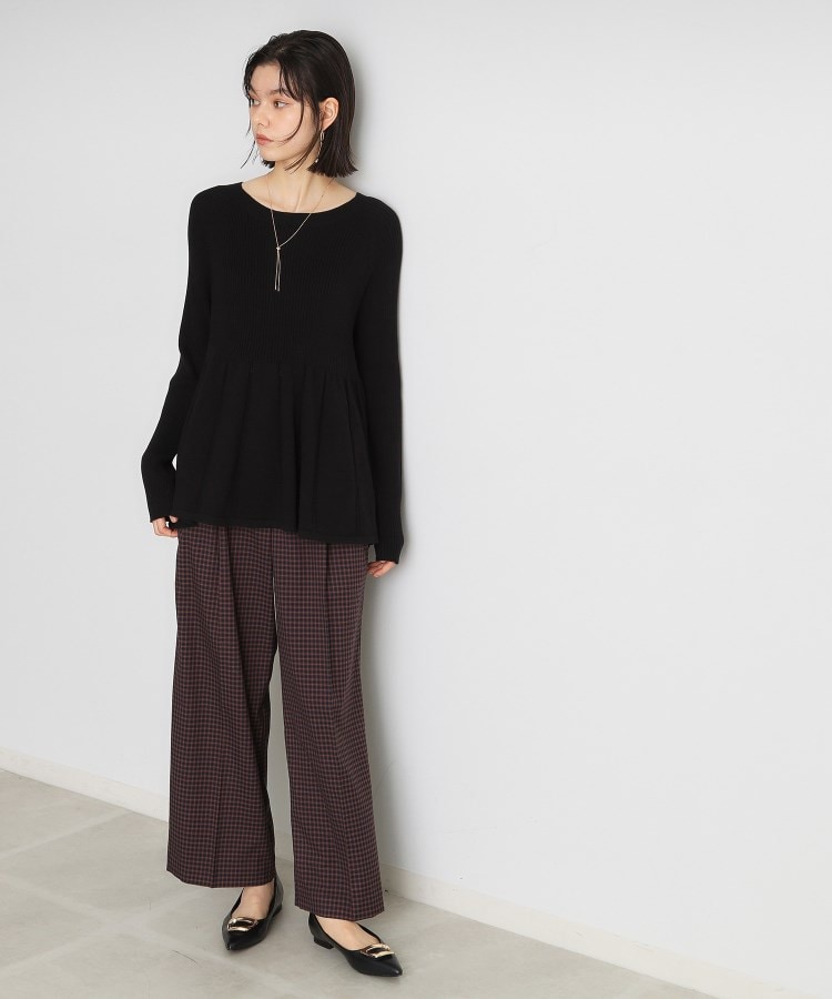 ザ ショップ ティーケー（ウィメン）(THE SHOP TK(Women))の切り替えペプラムニット【洗える】9