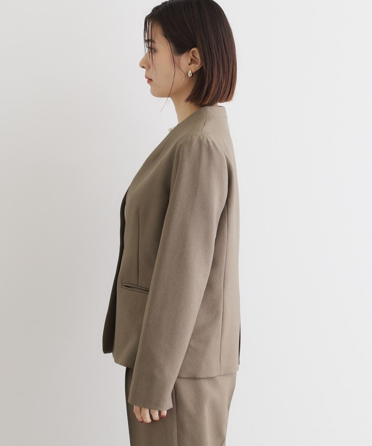 ザ ショップ ティーケー（ウィメン）(THE SHOP TK(Women))の【セットアップ可】ウール調ノーカラージャケット11