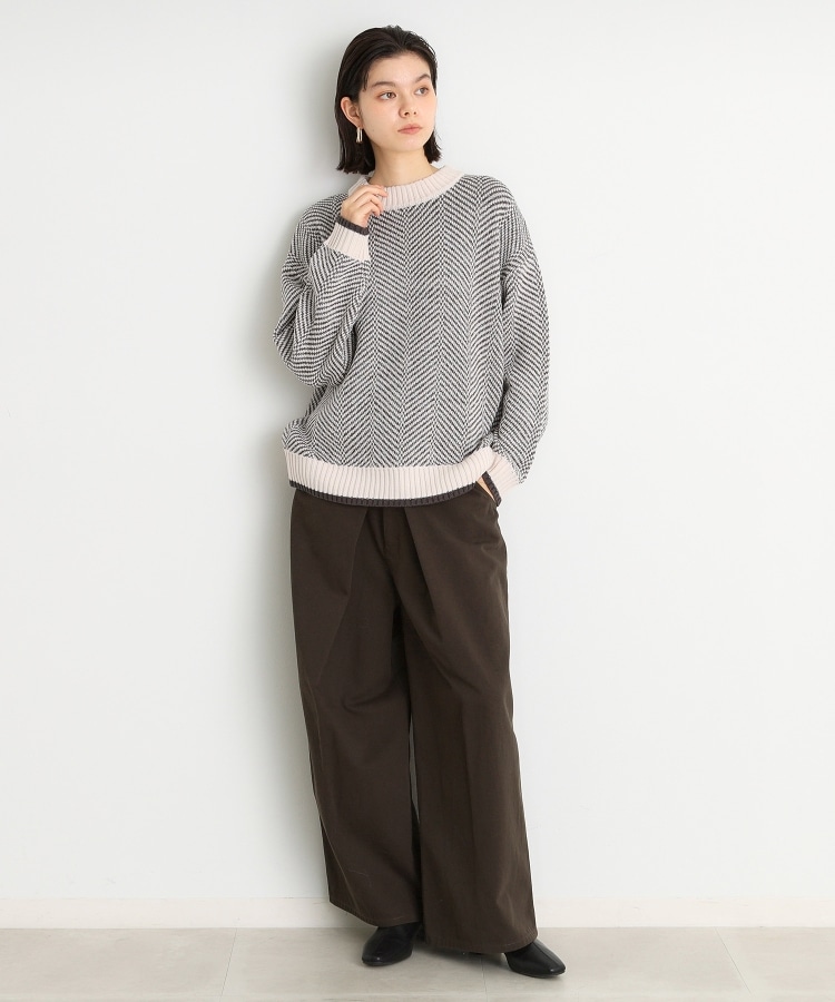 ザ ショップ ティーケー（ウィメン）(THE SHOP TK(Women))のラメヘリンボーンニット【洗濯機OK】1