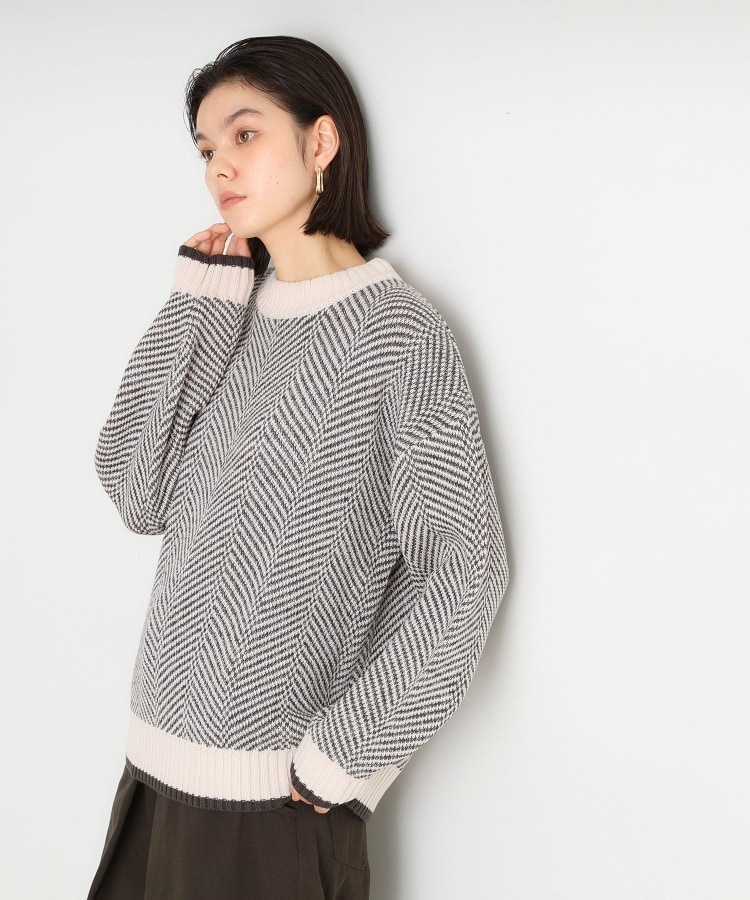 ザ ショップ ティーケー（ウィメン）(THE SHOP TK(Women))のラメヘリンボーンニット【洗濯機OK】4