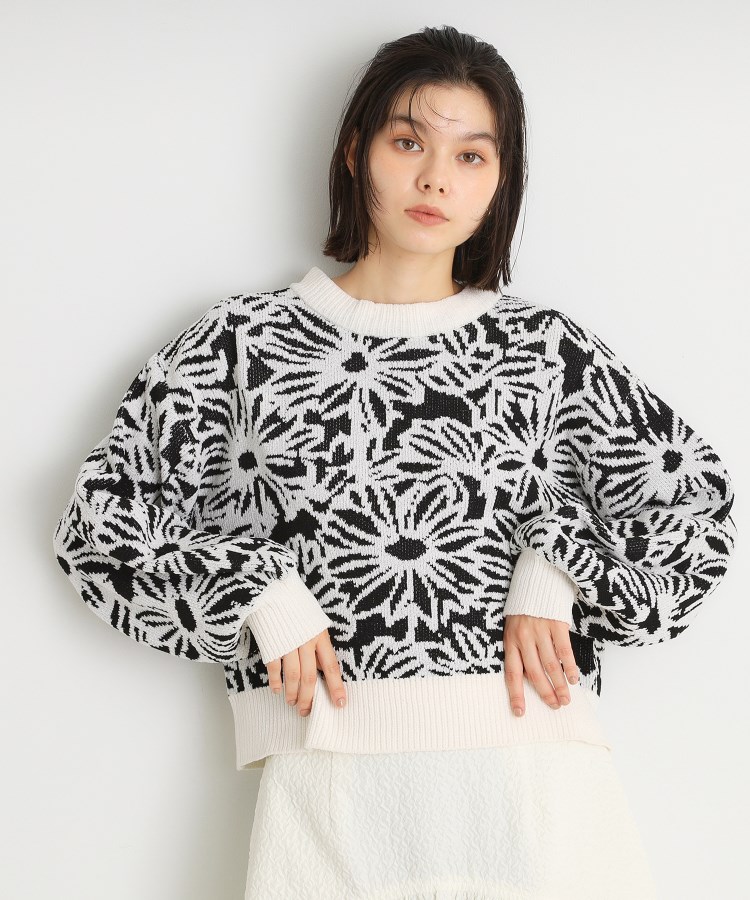 花柄モールニットプルオーバー(ニット/セーター) | THE SHOP 花柄モールニットプルオーバー(ニット/セーター) | THE SHOP