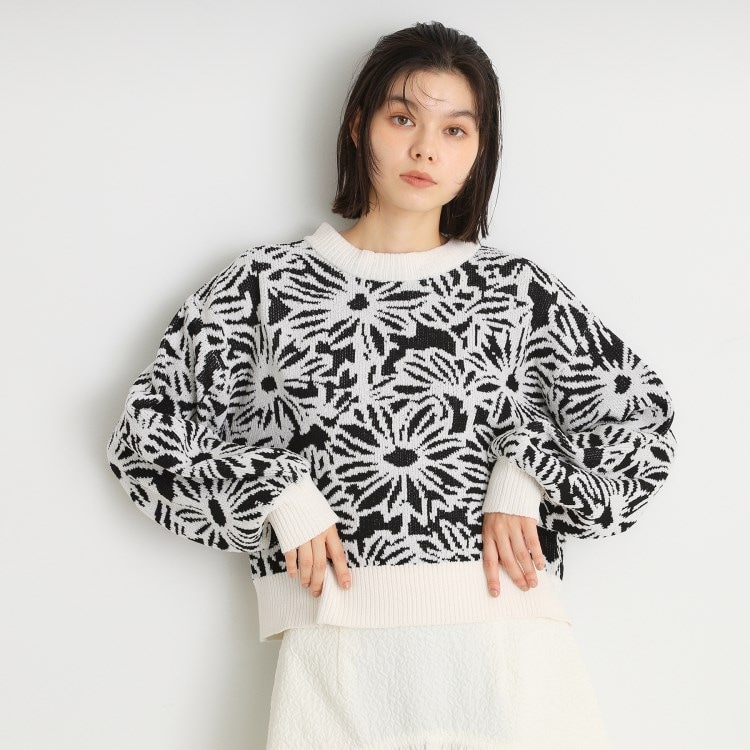 花柄モールニットプルオーバー(ニット/セーター) | THE SHOP 花柄モールニットプルオーバー(ニット/セーター) | THE SHOP