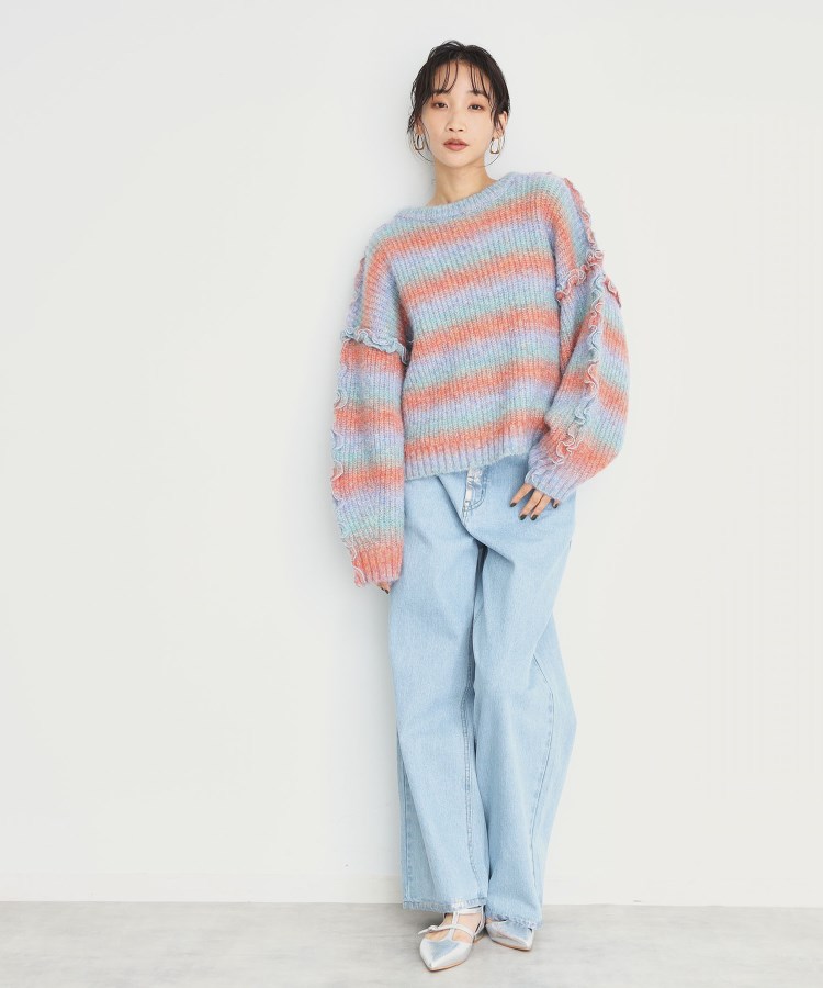 ザ ショップ ティーケー（ウィメン）(THE SHOP TK(Women))の袖フリルグラデーション【洗えるニット】6
